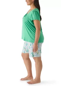 Plus Shirt and Shorts Pajama Set