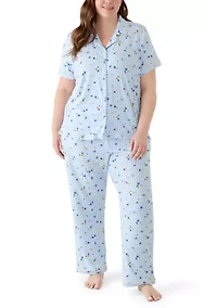 Plus Short Sleeve Pajama Set