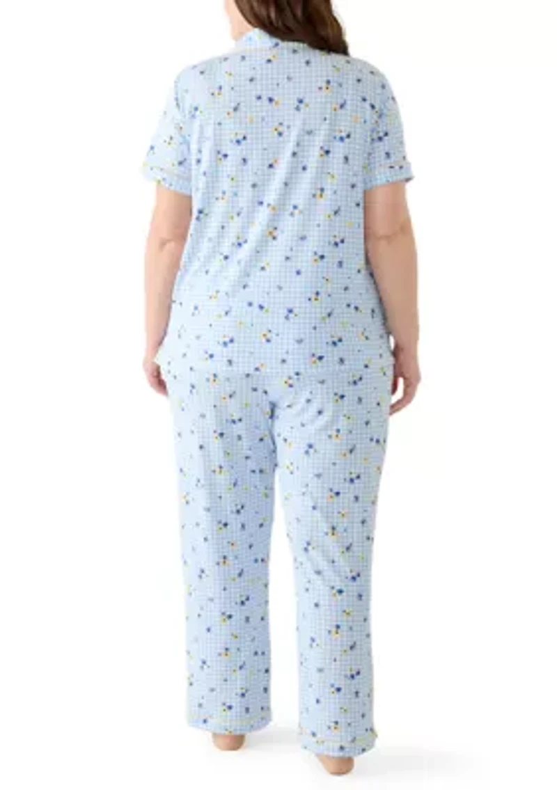 Plus Short Sleeve Pajama Set