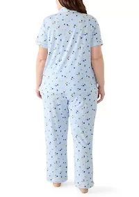 Plus Short Sleeve Pajama Set