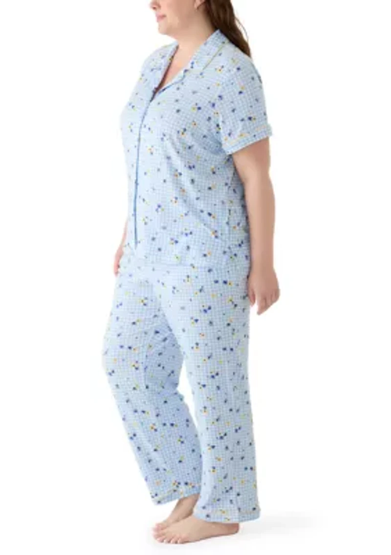 Plus Short Sleeve Pajama Set