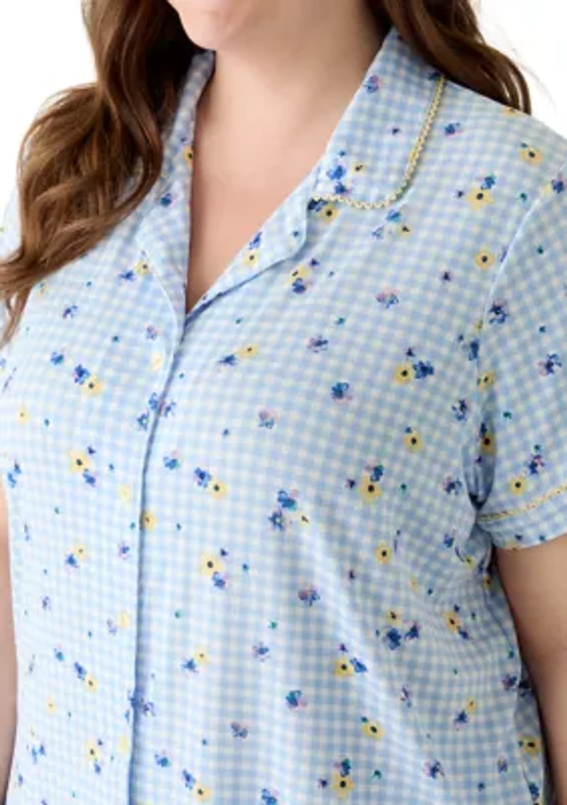 Plus Short Sleeve Pajama Set