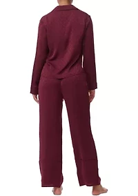 Long Sleeve Notch Collar Pajama Set