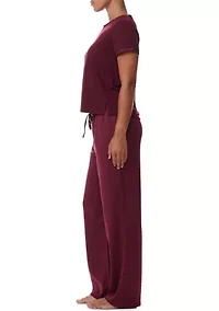 Short Sleeve Polyester Pajama Set