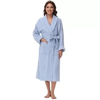 Women's cotton terry bathrobe with Belt and cuff trim