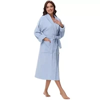 Women's cotton terry bathrobe with Belt and cuff trim