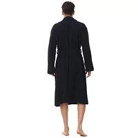 Men's cotton terry bathrobe with Belt and cuff trim