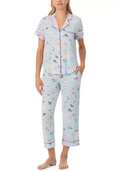 Cropped Notch Pajama Set