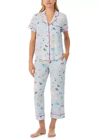 Cropped Notch Pajama Set