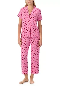 Cropped Notch Pajama Set