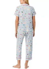 Cropped Notch Pajama Set