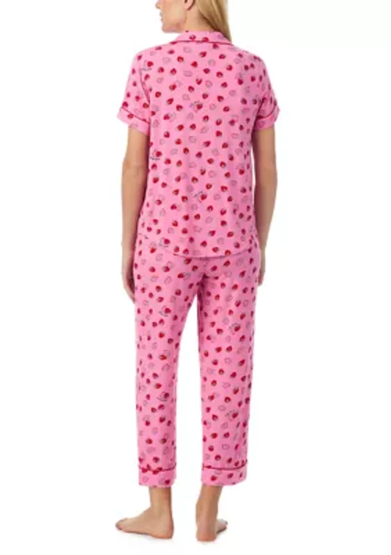 Cropped Notch Pajama Set