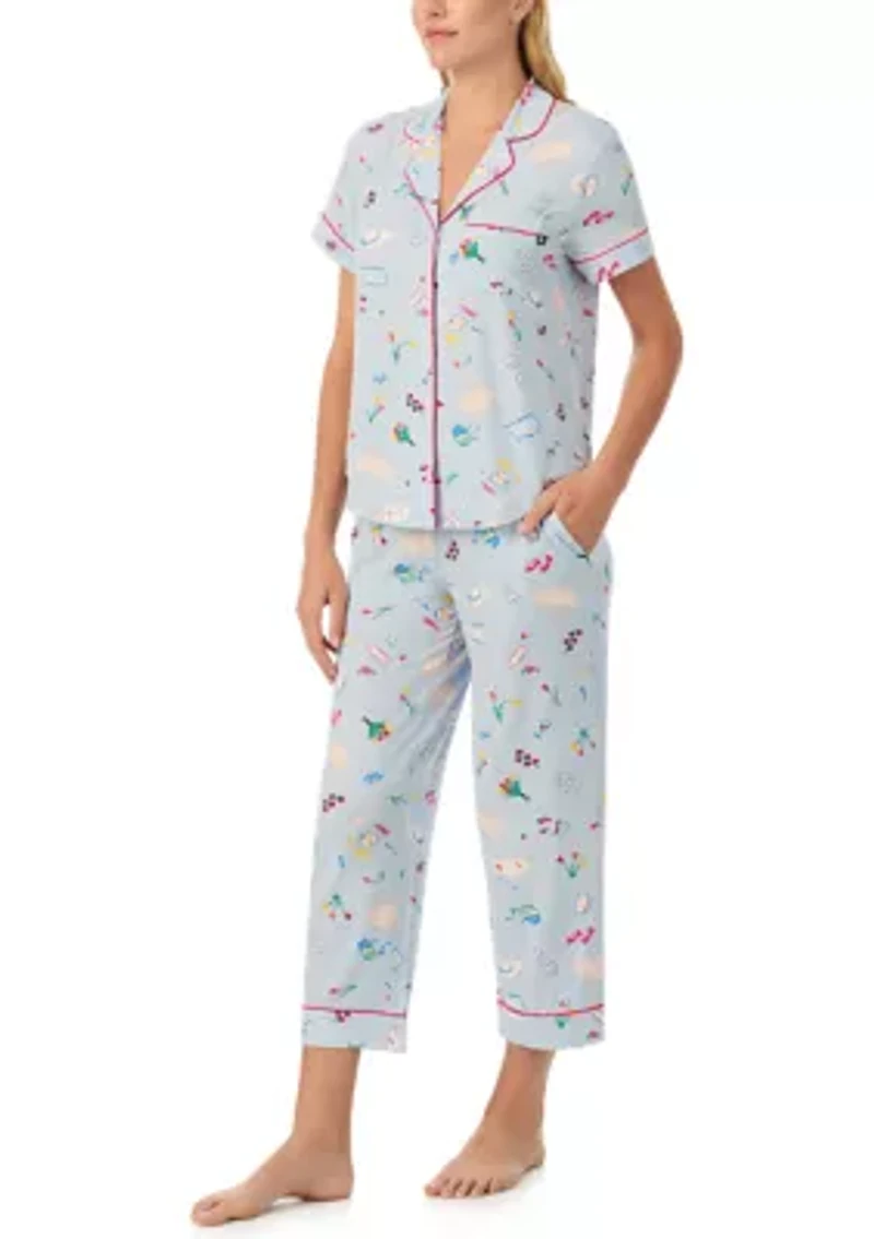 Cropped Notch Pajama Set