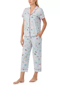 Cropped Notch Pajama Set