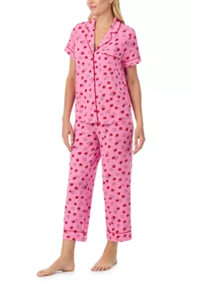 Cropped Notch Pajama Set