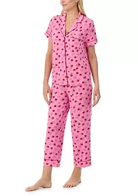 Cropped Notch Pajama Set