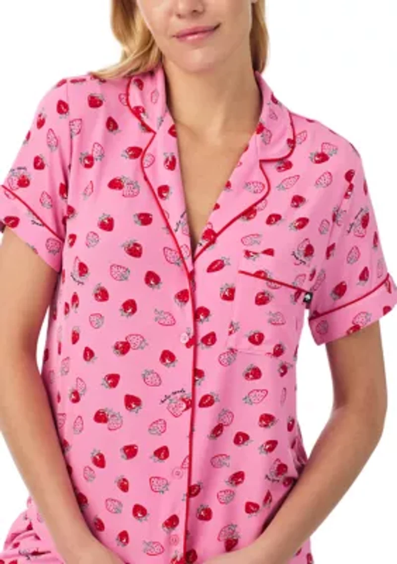 Cropped Notch Pajama Set