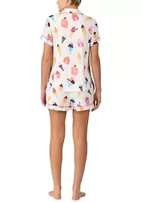 Women's Short Sleeve Boxer Pajama Set