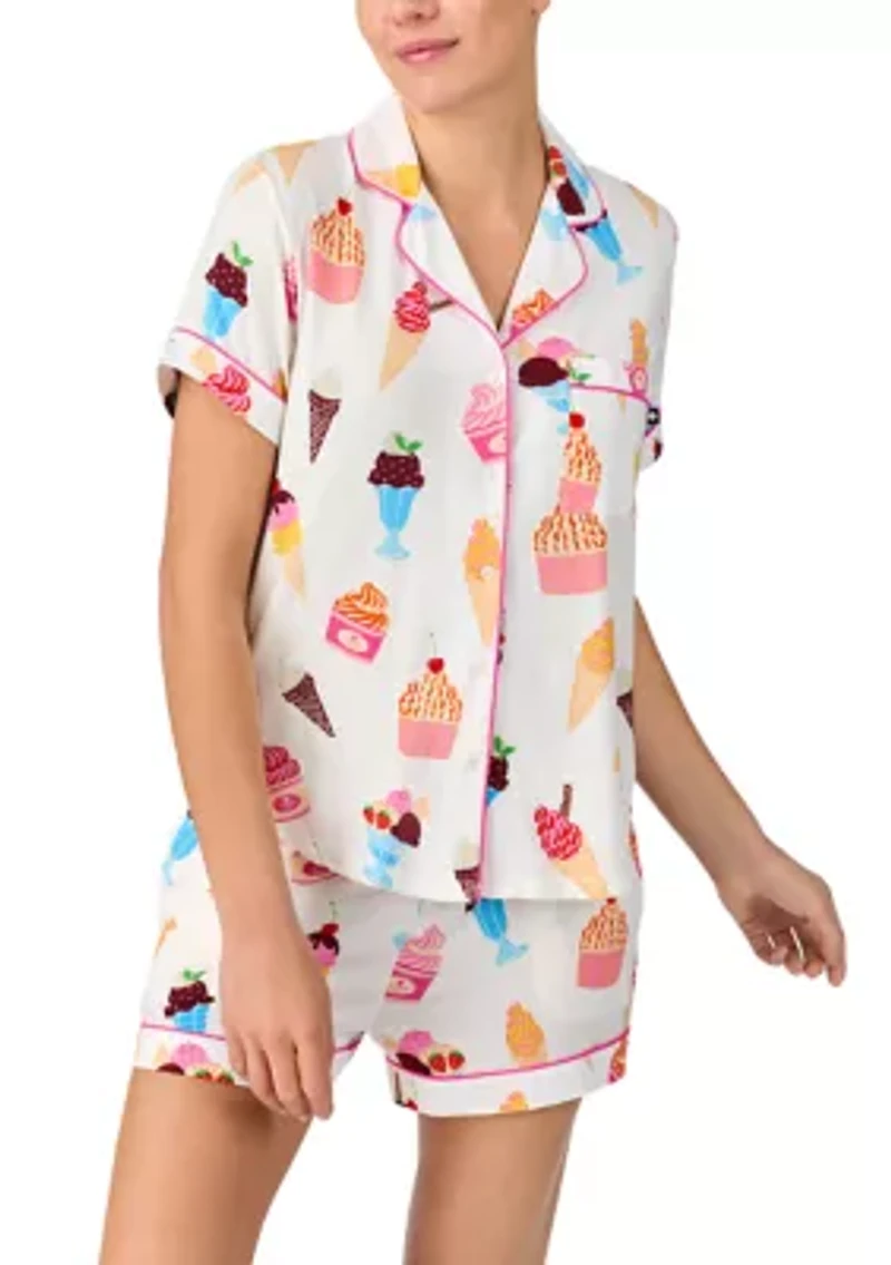 Women's Short Sleeve Boxer Pajama Set
