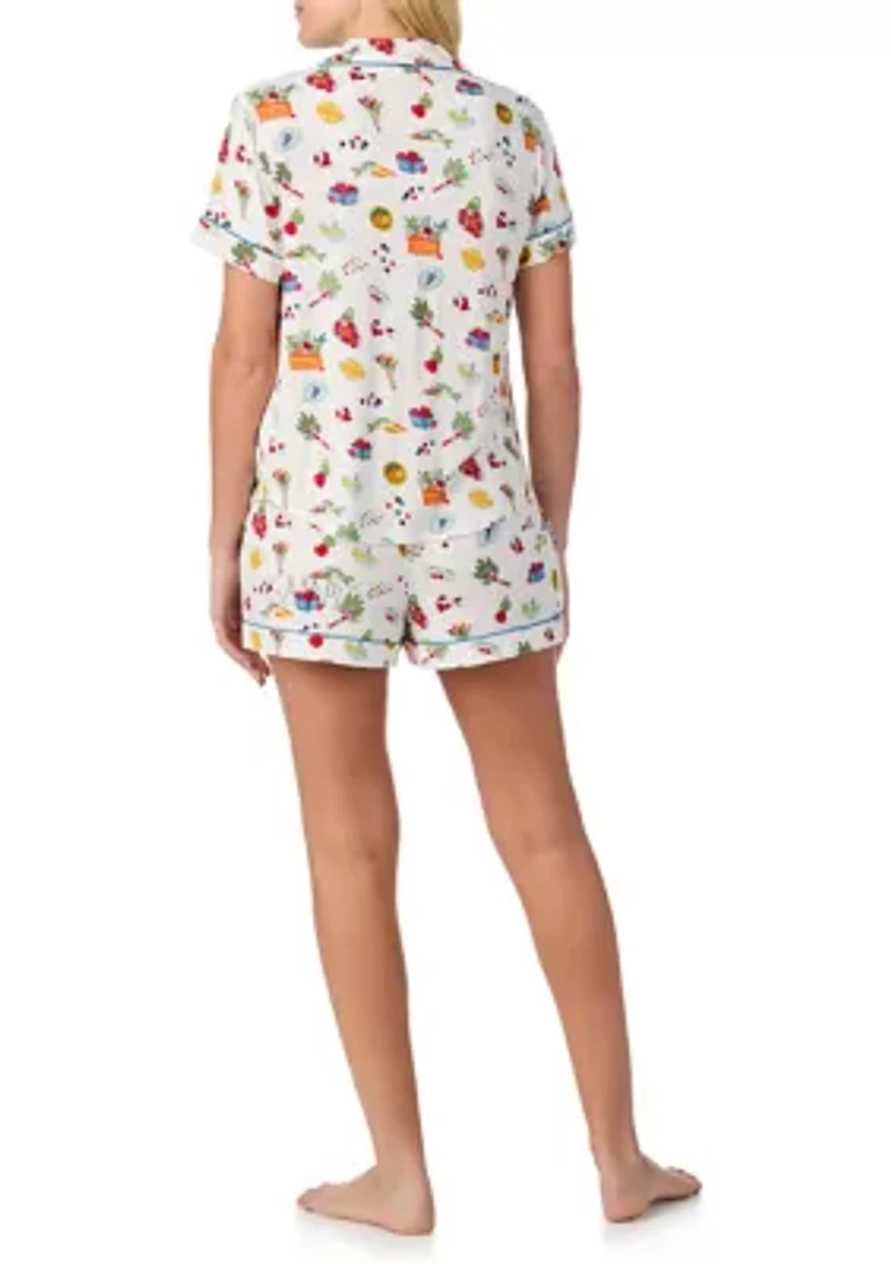 Women's Short Sleeve Shirt and Shorts Pajama Set