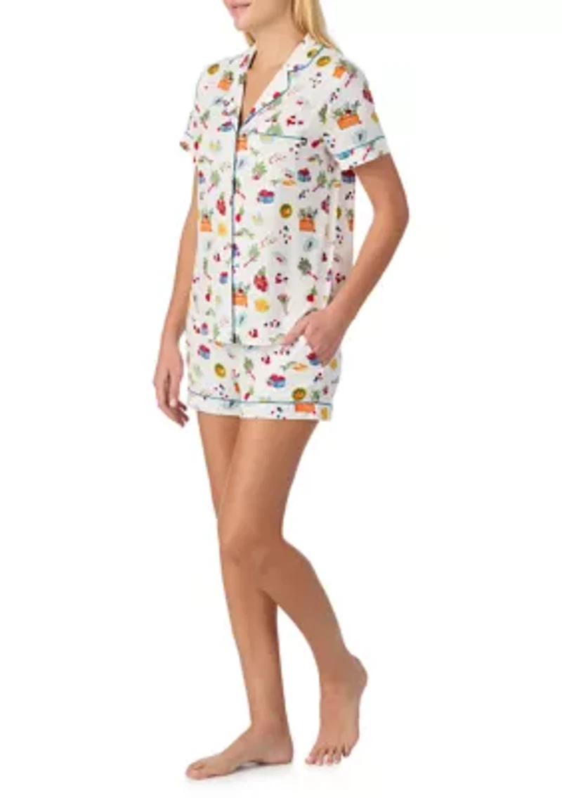 Women's Short Sleeve Shirt and Shorts Pajama Set