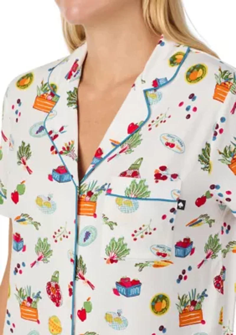 Women's Short Sleeve Shirt and Shorts Pajama Set