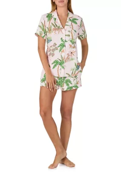 Women's Print Pajama Shorts Set