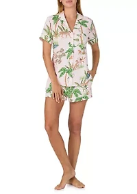 Women's Print Pajama Shorts Set