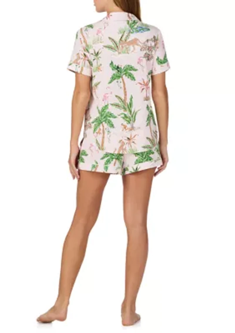 Women's Print Pajama Shorts Set