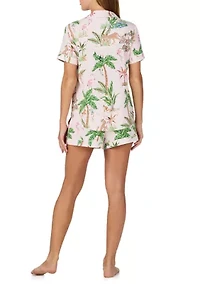Women's Print Pajama Shorts Set