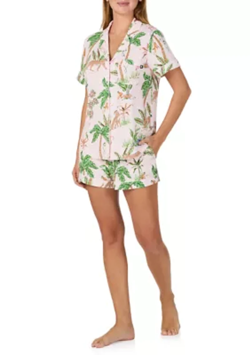 Women's Print Pajama Shorts Set