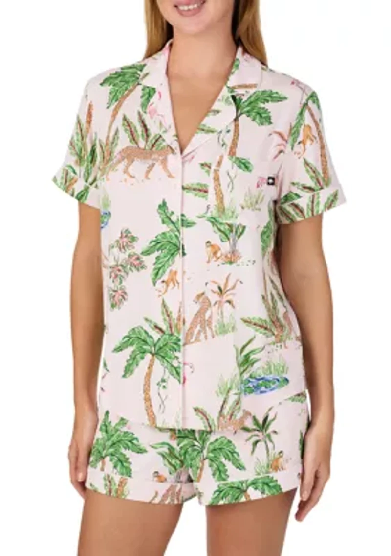 Women's Print Pajama Shorts Set