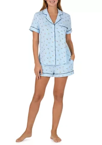 Women's Short Sleeve Boxers Pajama Set
