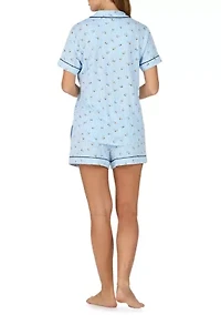 Women's Short Sleeve Boxers Pajama Set