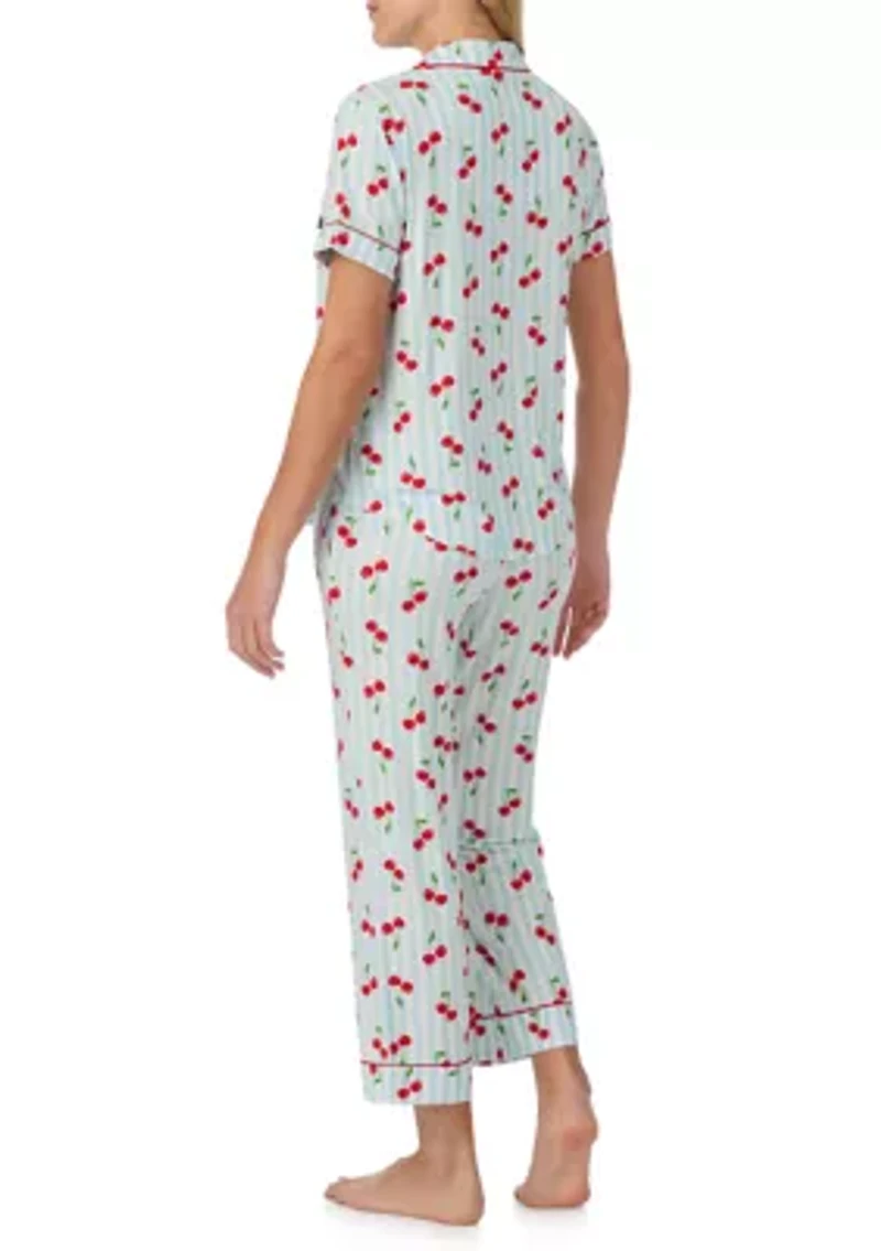 Women's Print Shirt and Pants Pajama Set