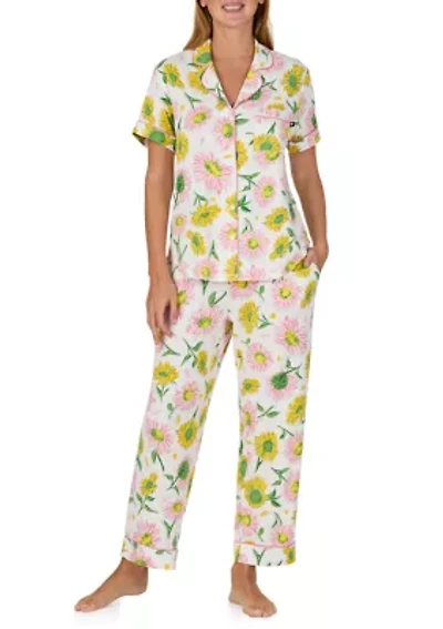 Floral Shirt and Pants Pajama Set