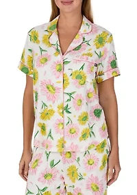 Floral Shirt and Pants Pajama Set