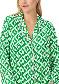 Women's Long Sleeve Pant Woven Pajama Set