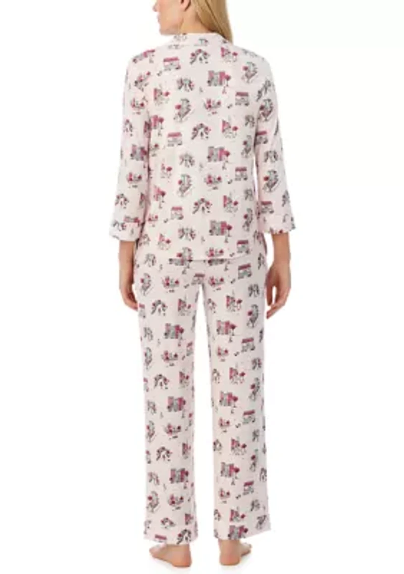 Women's Printed Knit Pajama Set