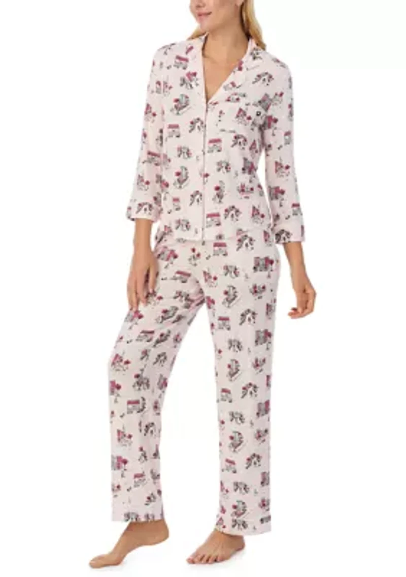Women's Printed Knit Pajama Set