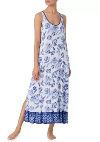 Women's Sleeveless Round Neck Maxi Sleep Dress