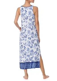 Women's Sleeveless Round Neck Maxi Sleep Dress