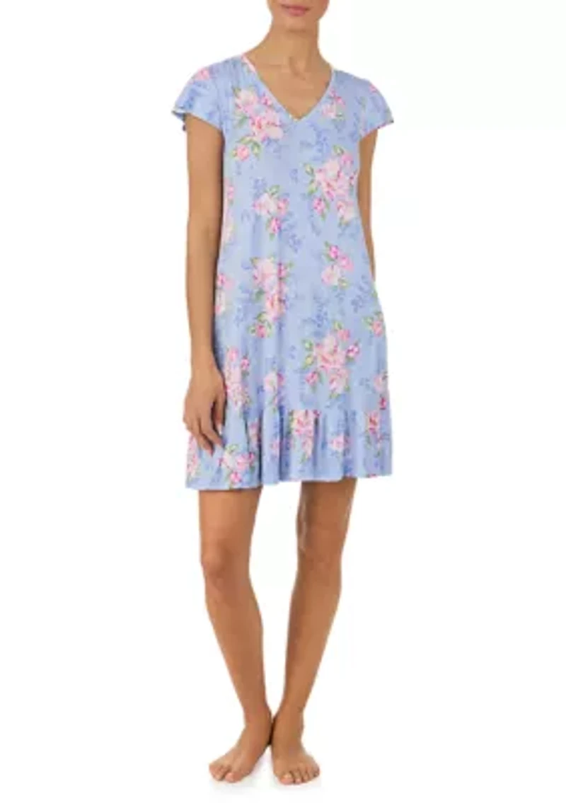 Women's Cap Sleeve Short Sleep Dress