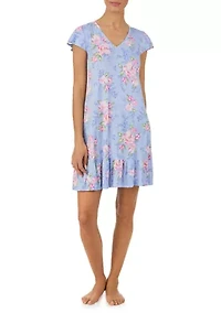 Women's Cap Sleeve Short Sleep Dress