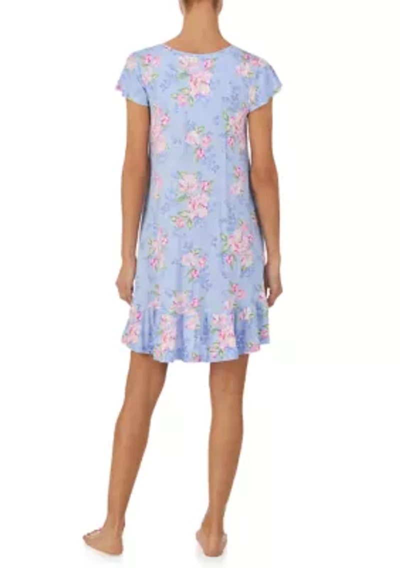 Women's Cap Sleeve Short Sleep Dress