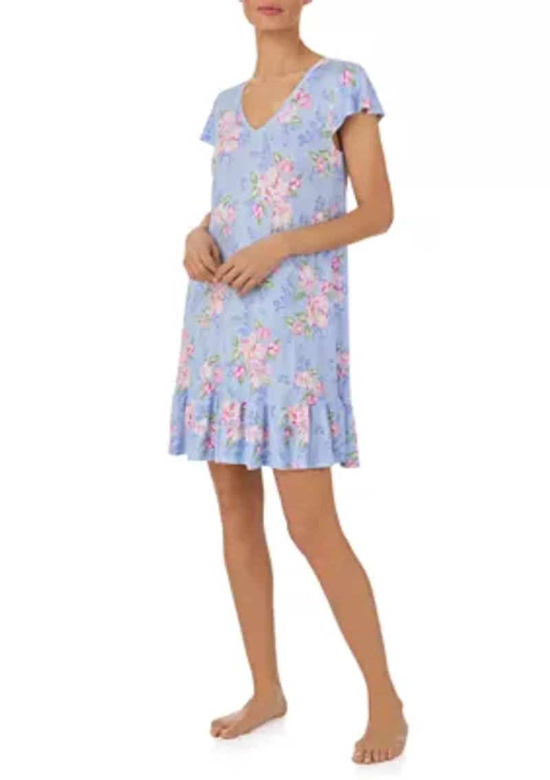Women's Cap Sleeve Short Sleep Dress
