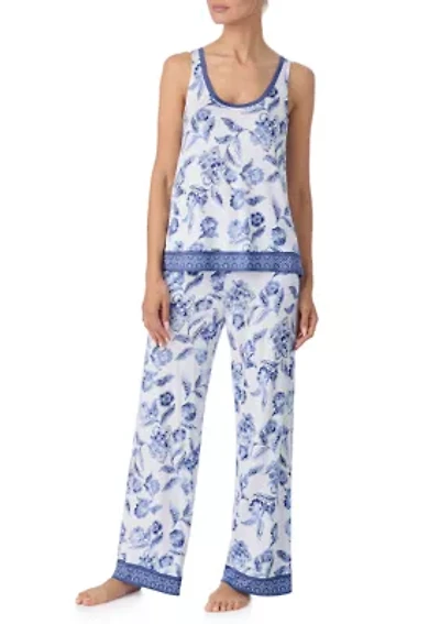 Women's Sleeveless Round Neck Pajama Set