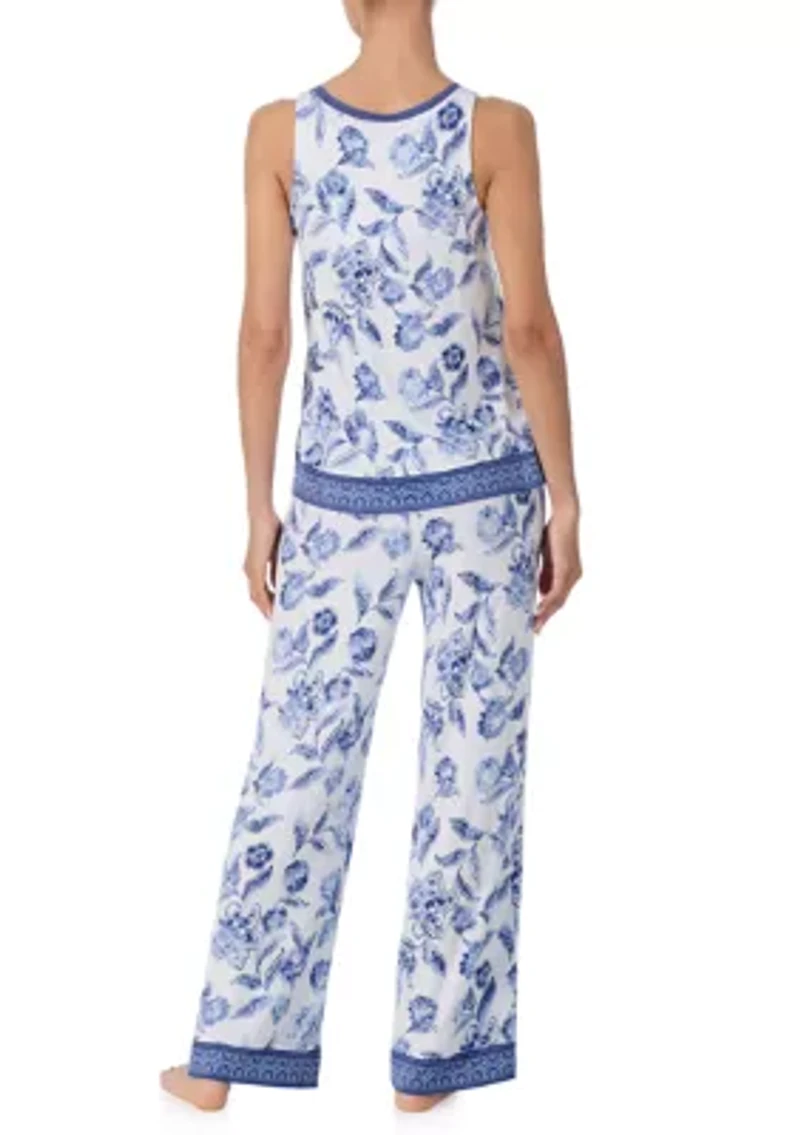 Women's Sleeveless Round Neck Pajama Set