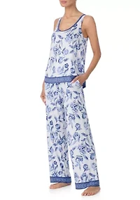 Women's Sleeveless Round Neck Pajama Set