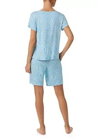 Women's Shirt and Shorts Pajama Bermuda Set